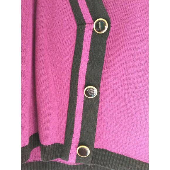 Vintage Vivanti Women's Sweater Wrap Style Purple Black Sz 16 Reto - Picture 16 of 16